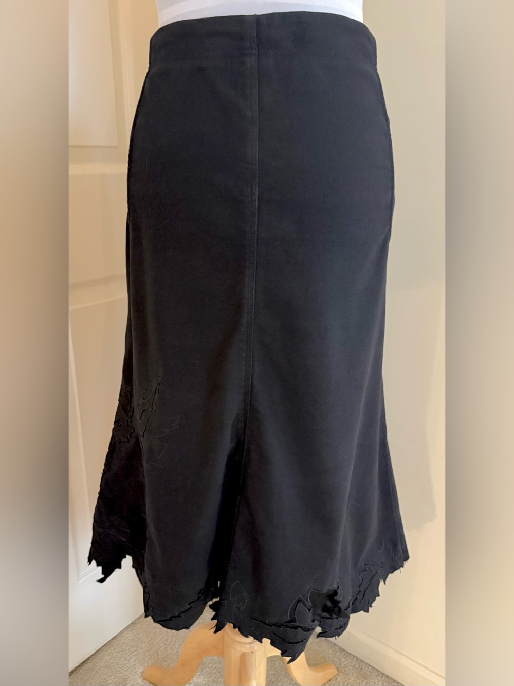 Roberto Cavalli dressy jeans skirt Black color w/appliqués size L